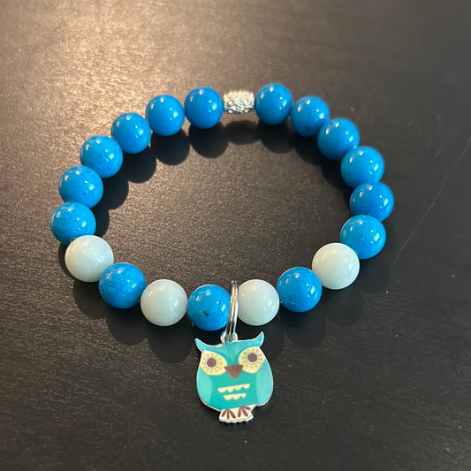 Shades of Blue w/Cute Owl Charm