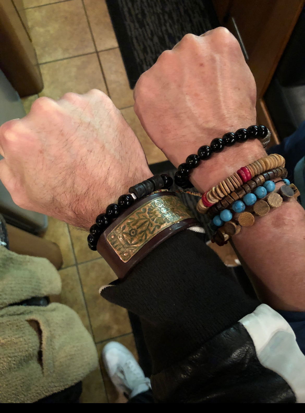 Scott, Drummer for “Gin Blossoms” Sting inspired tribal necklace & bracelets