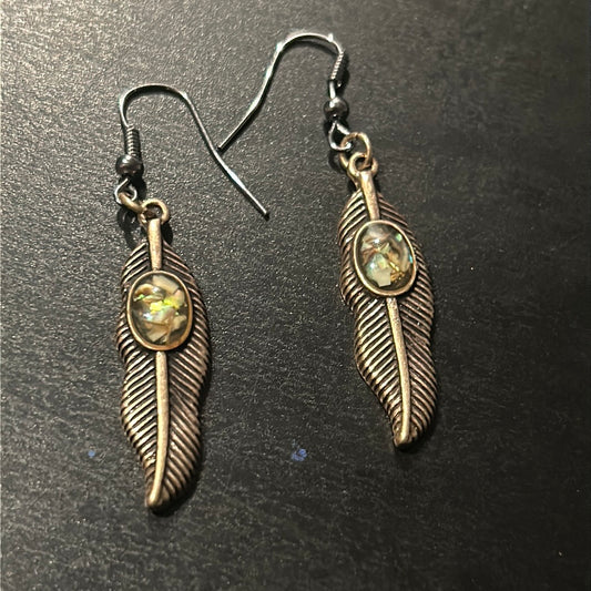 Bronze Marbled earrings