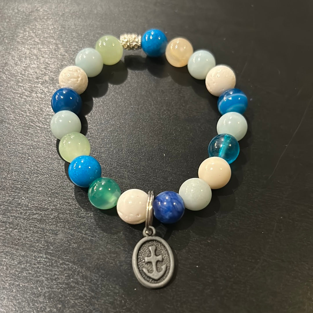 Ocean Waves of Blue Metal Nautical