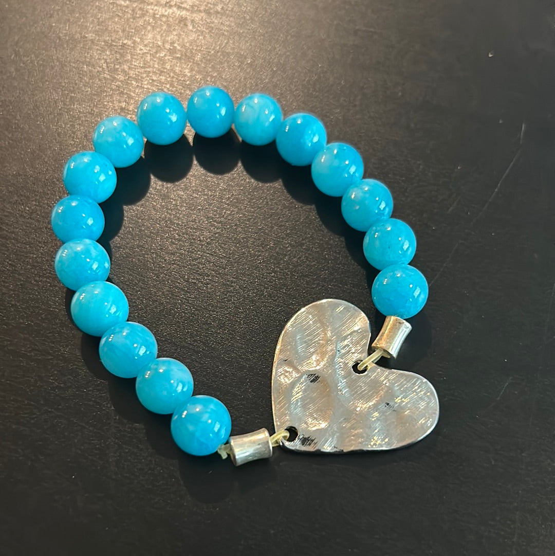 Turquoise Silver metal Heart