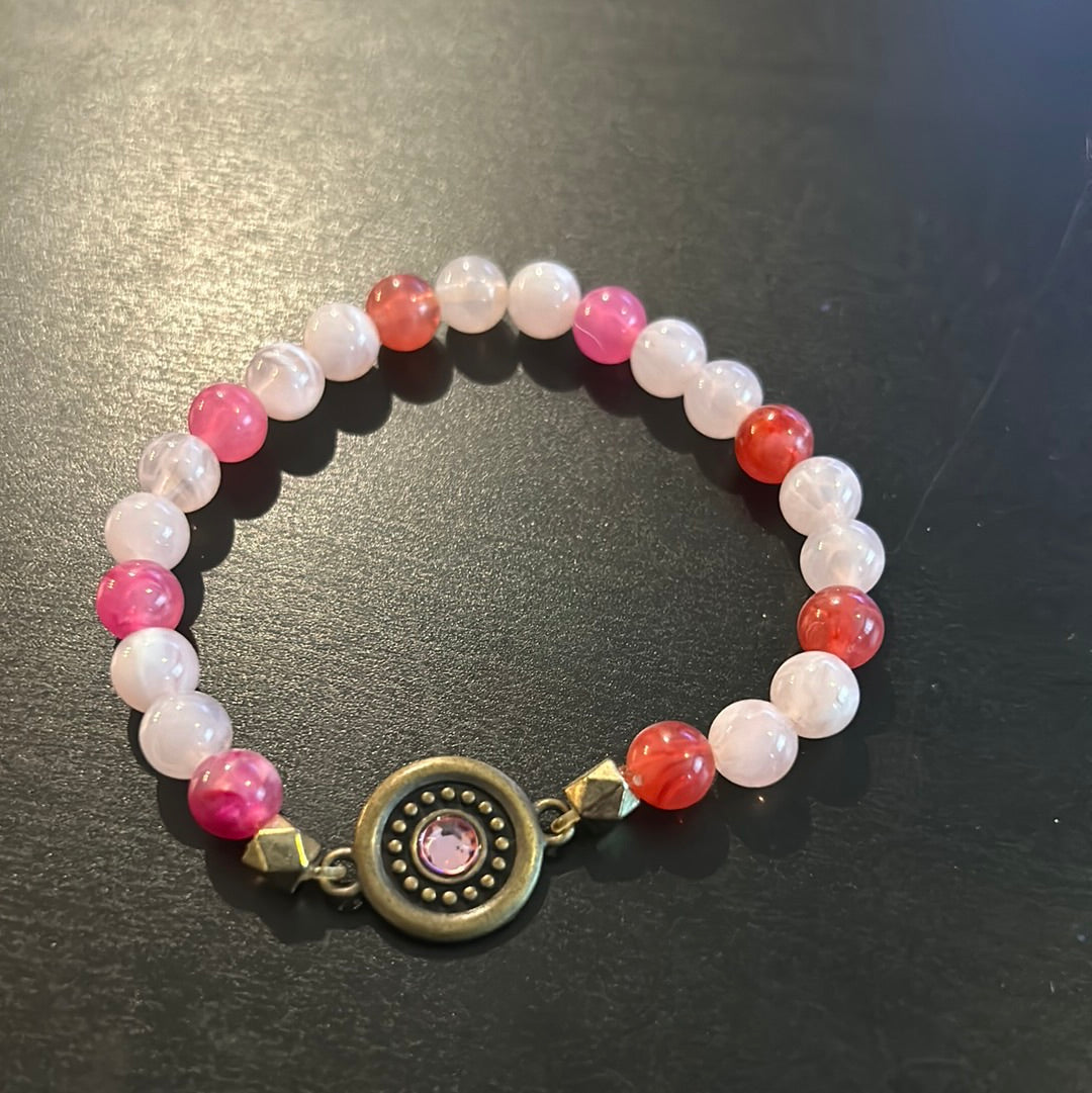 Shades of Pink w/metal pink rhinestone