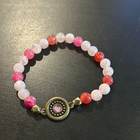 Shades of Pink w/metal pink rhinestone