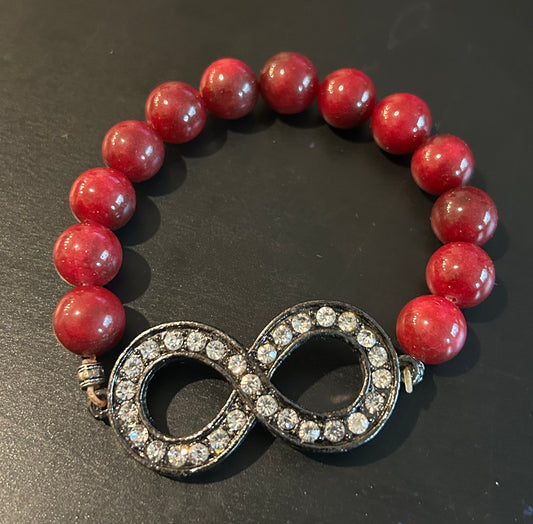 Dark Berries w/large rhinestone infinity bracelet