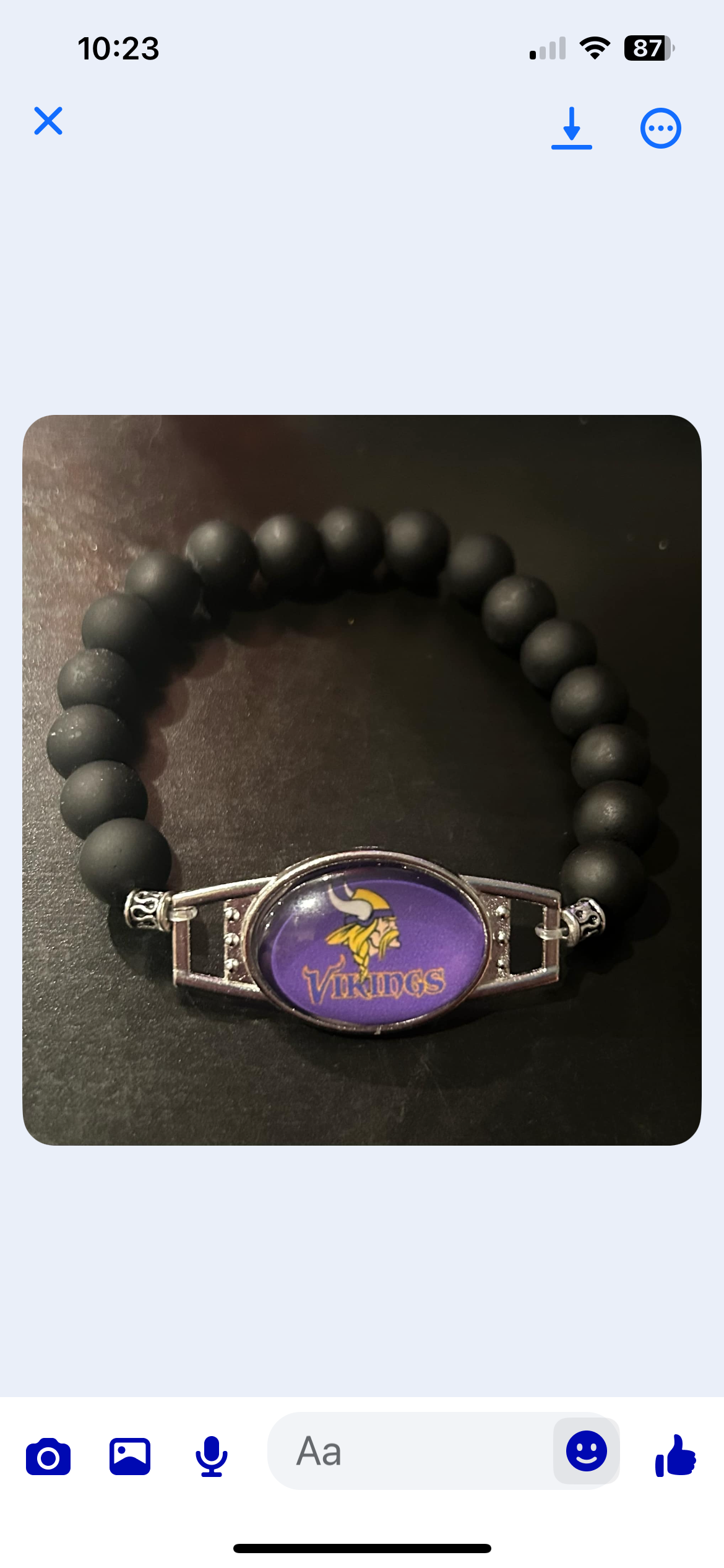 purple Vikings black matte bracelet