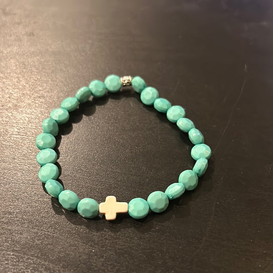 Mini Turquoise w/Mini Ivory Cross