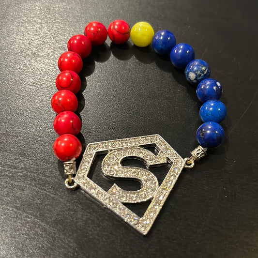 Superman Rhinestone stretch bracelet