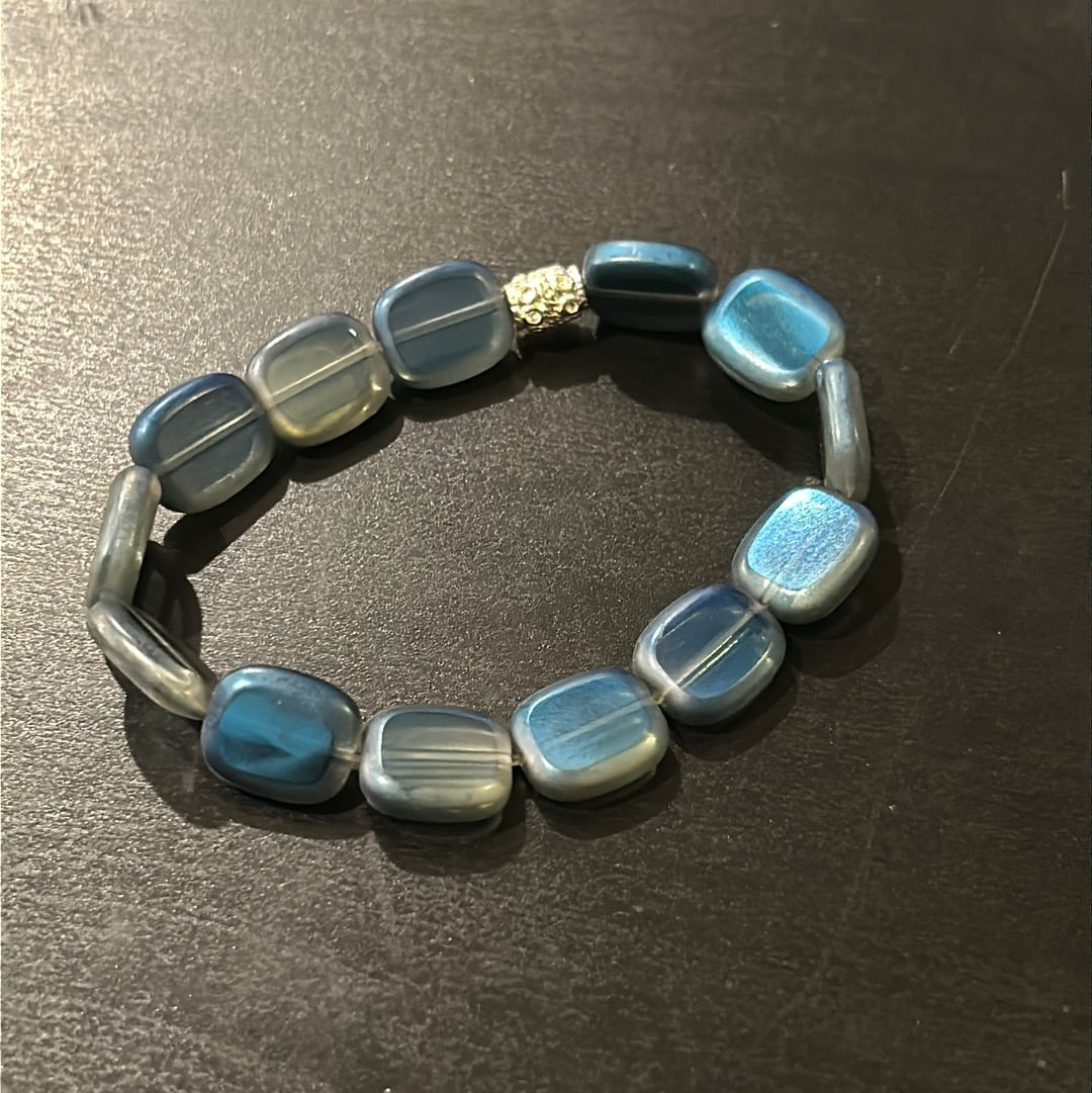 Blue shimmer flat stones