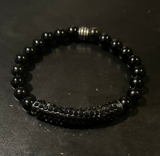 Black Rhinestone Bar