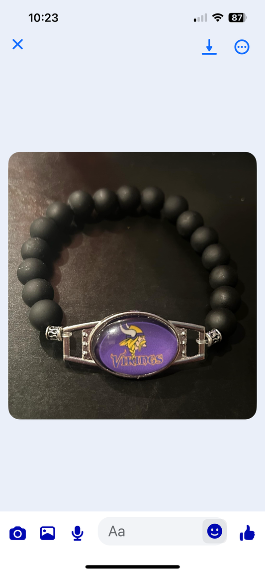 purple Vikings black matte bracelet