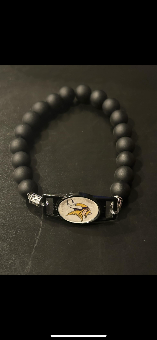 white vikings black matte bracelet